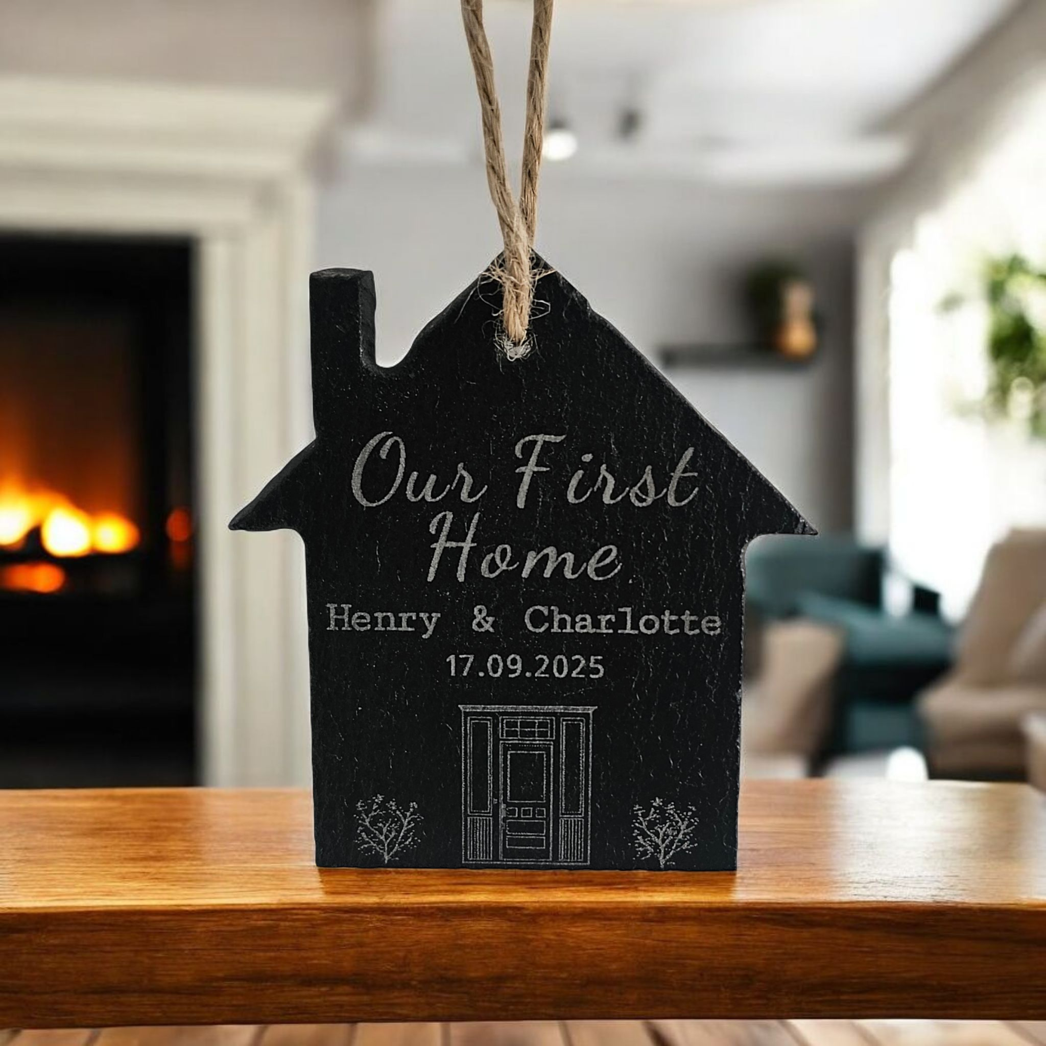 Personalised "Our First Home" Slate Ornament