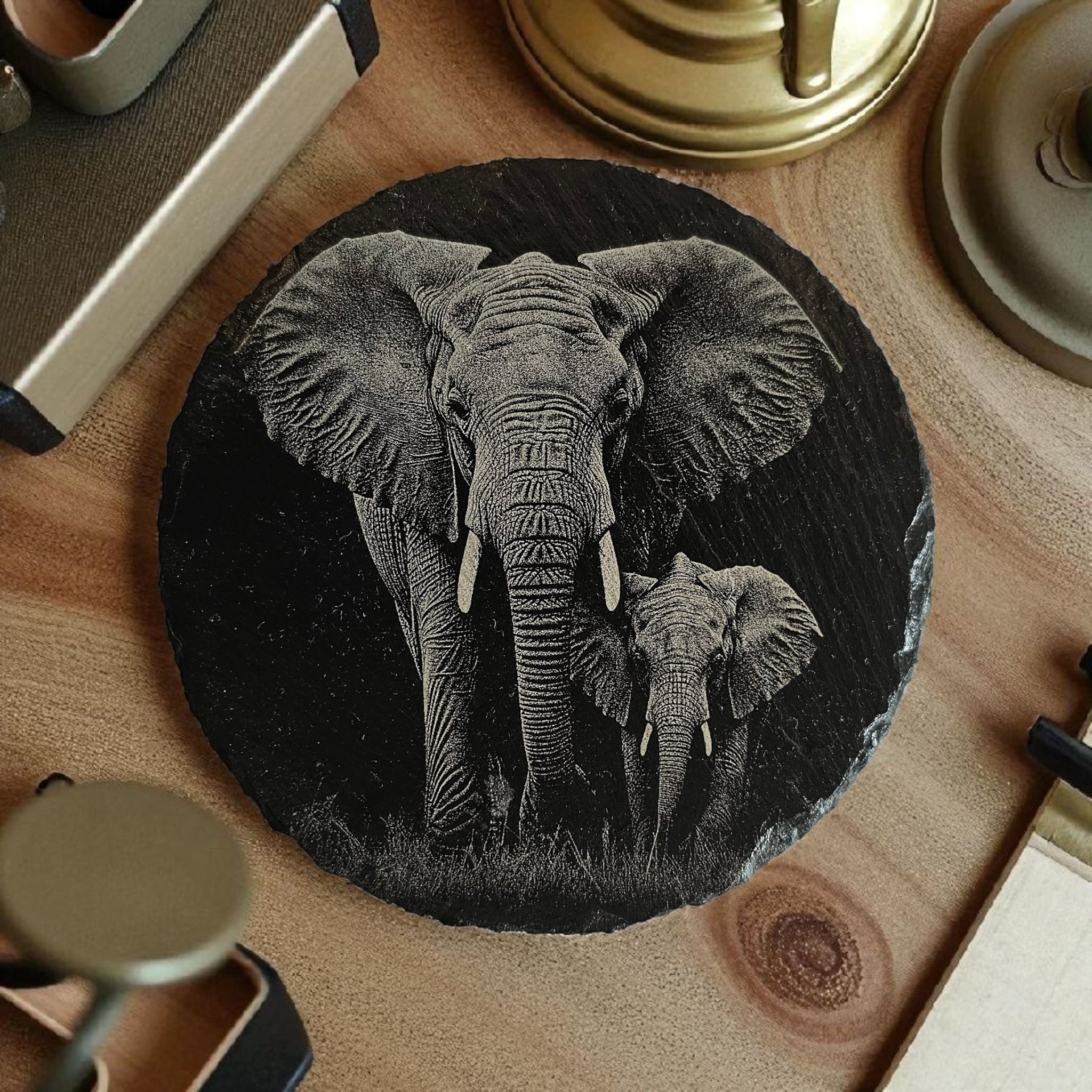 Slate Coaster Set of 4 – Safari Animal Design