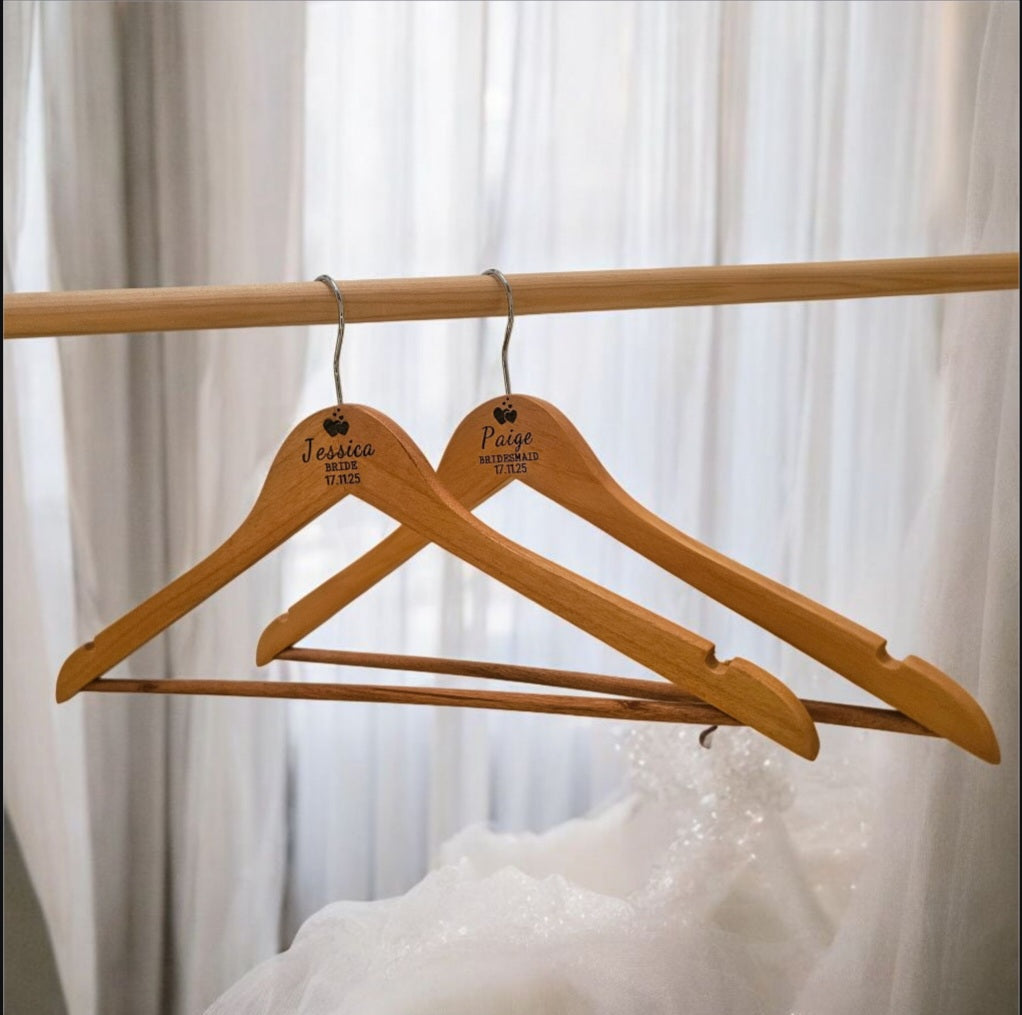 Personalised Wedding Party Wooden Hanger