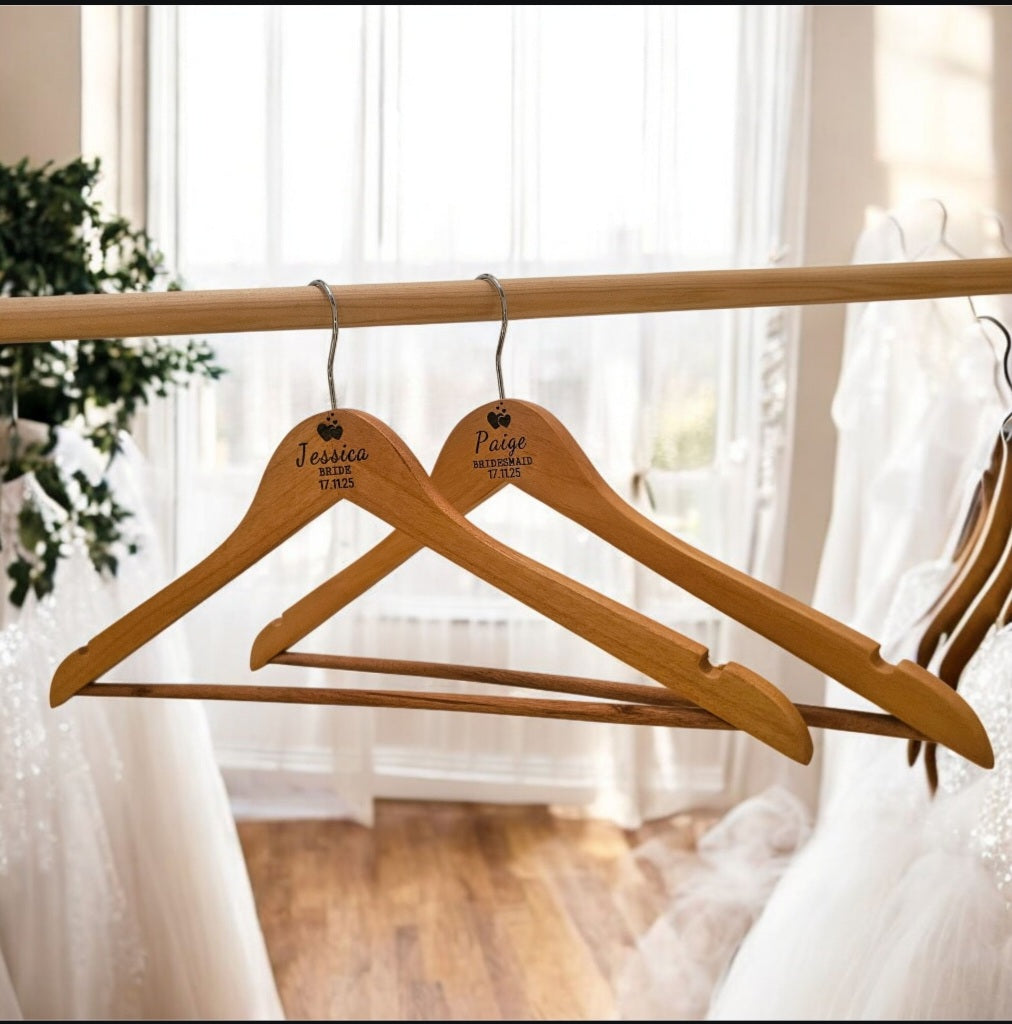Personalised Wedding Party Wooden Hanger